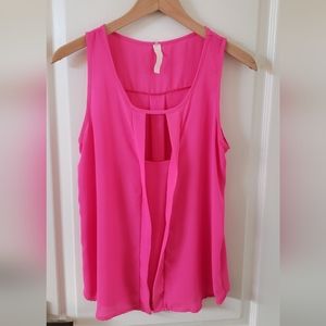 Good used condition, pink sleeveless blouse, size S